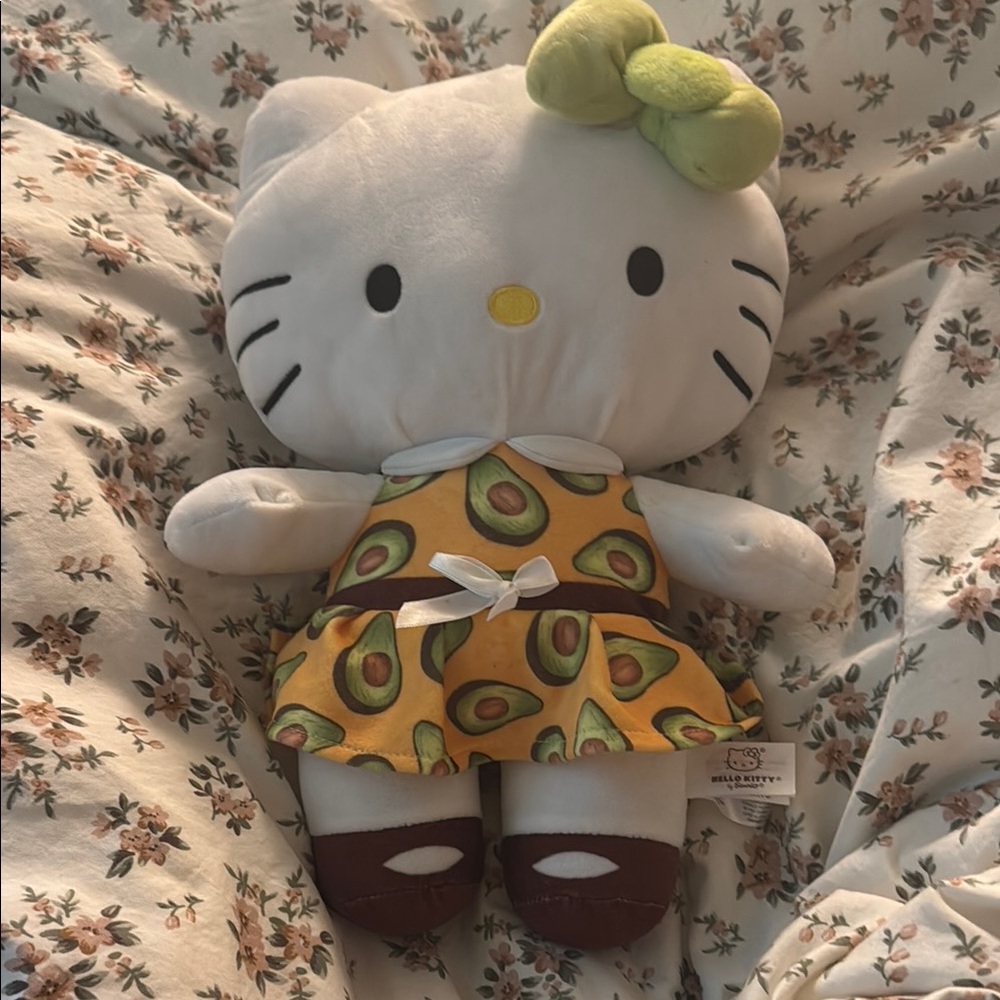 14” Hello Kitty Plush with Avocado Dress
